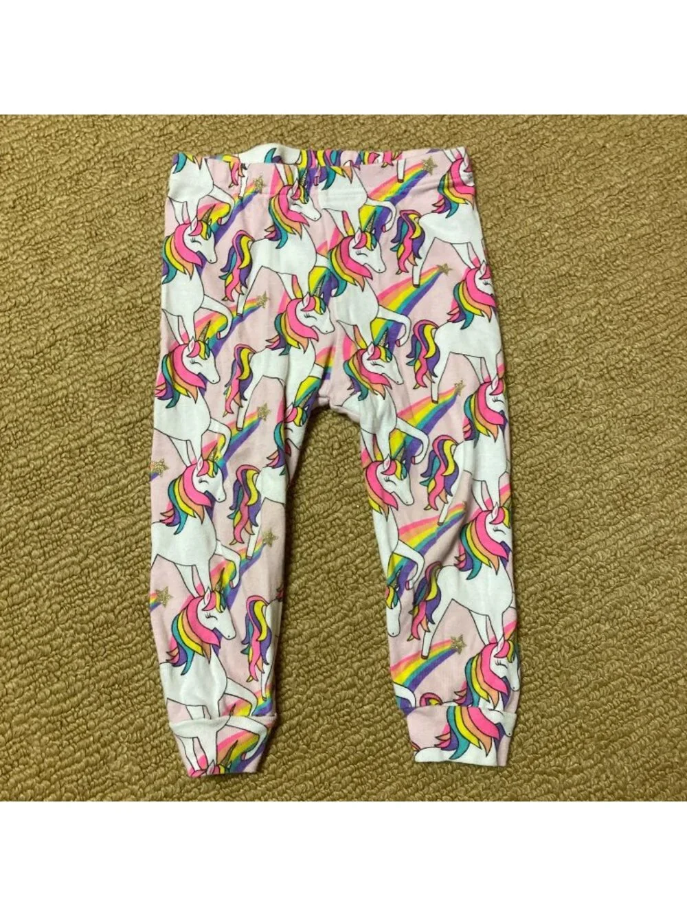 Children's Place Leggings Infant Girl 18-24 Month Small Flaw Rainbow Unicorn